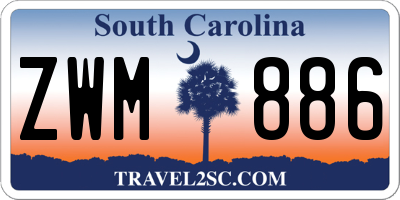 SC license plate ZWM886