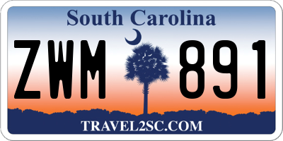 SC license plate ZWM891