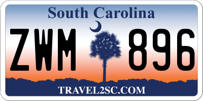 SC license plate ZWM896