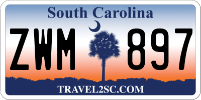 SC license plate ZWM897