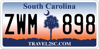 SC license plate ZWM898