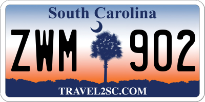 SC license plate ZWM902