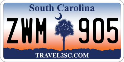 SC license plate ZWM905
