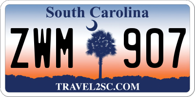SC license plate ZWM907