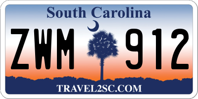 SC license plate ZWM912