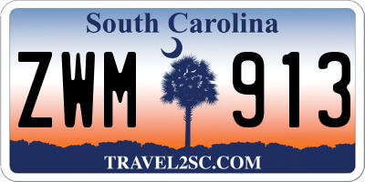 SC license plate ZWM913