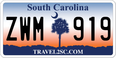 SC license plate ZWM919
