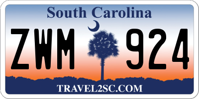 SC license plate ZWM924