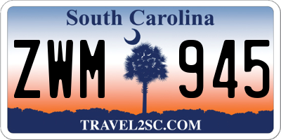 SC license plate ZWM945