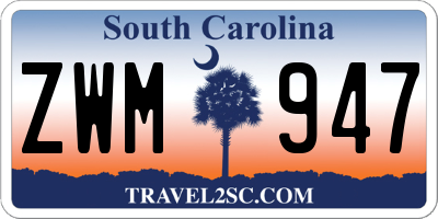 SC license plate ZWM947