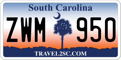 SC license plate ZWM950