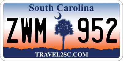 SC license plate ZWM952