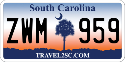 SC license plate ZWM959