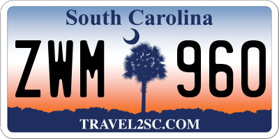 SC license plate ZWM960