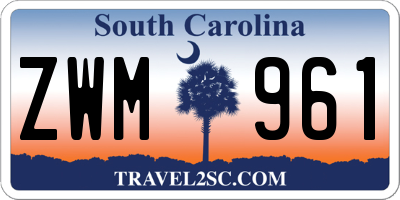 SC license plate ZWM961
