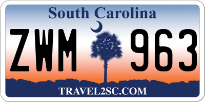 SC license plate ZWM963