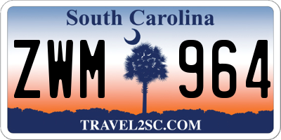 SC license plate ZWM964