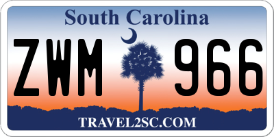 SC license plate ZWM966