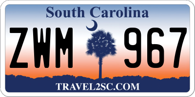SC license plate ZWM967