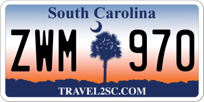 SC license plate ZWM970