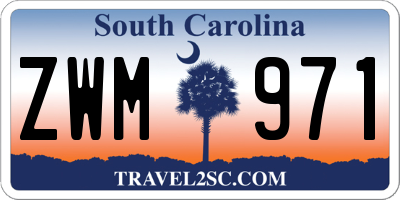 SC license plate ZWM971