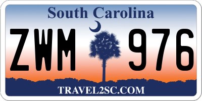 SC license plate ZWM976