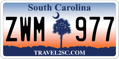SC license plate ZWM977