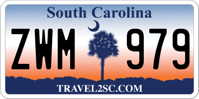 SC license plate ZWM979