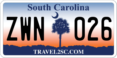 SC license plate ZWN026
