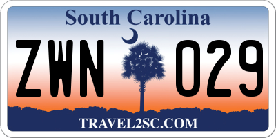 SC license plate ZWN029