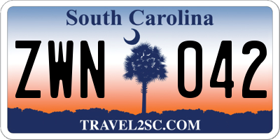 SC license plate ZWN042