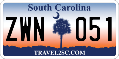 SC license plate ZWN051