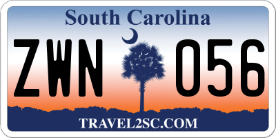 SC license plate ZWN056