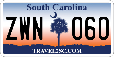 SC license plate ZWN060