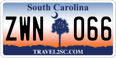 SC license plate ZWN066