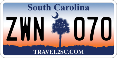 SC license plate ZWN070