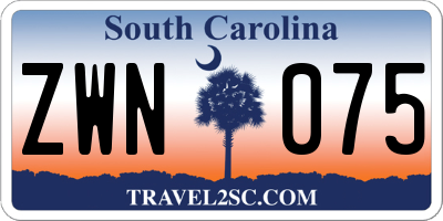 SC license plate ZWN075
