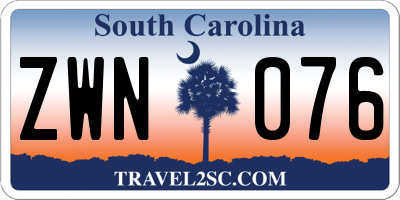 SC license plate ZWN076