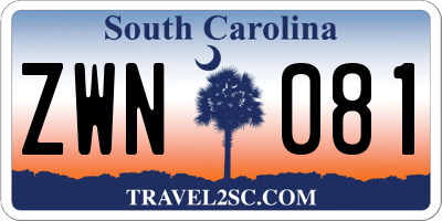 SC license plate ZWN081