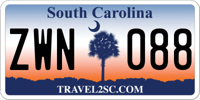 SC license plate ZWN088