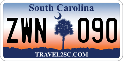 SC license plate ZWN090
