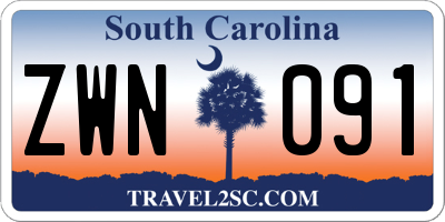 SC license plate ZWN091