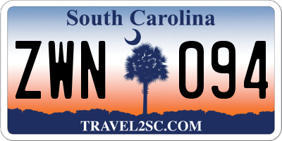 SC license plate ZWN094
