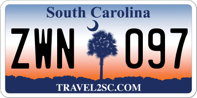 SC license plate ZWN097