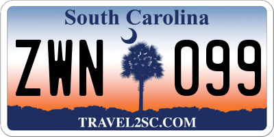 SC license plate ZWN099