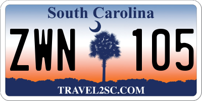 SC license plate ZWN105