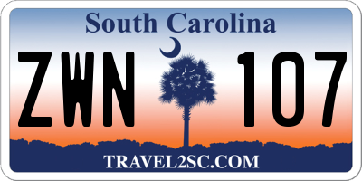 SC license plate ZWN107