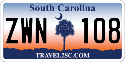 SC license plate ZWN108