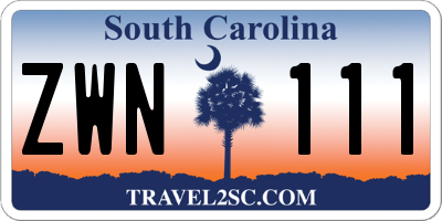 SC license plate ZWN111