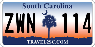 SC license plate ZWN114